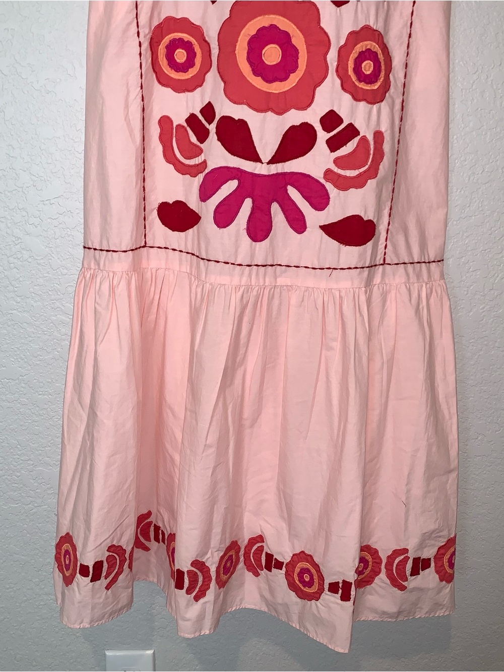 New $89 Zara Embroidered Pink Maxi Dress Limited Edition Small 0881/131 - Picture 8 of 13